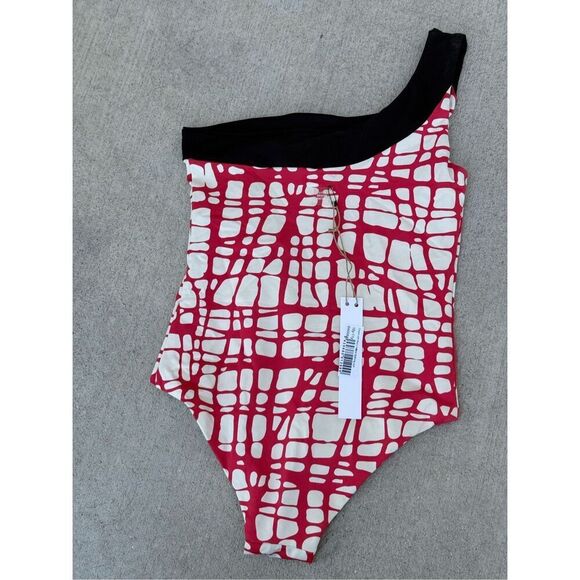 NWT Little Creative Factory Asymmetric One Shoulder One Piece Swimsuit Girls 10 - Picture 5 of 11